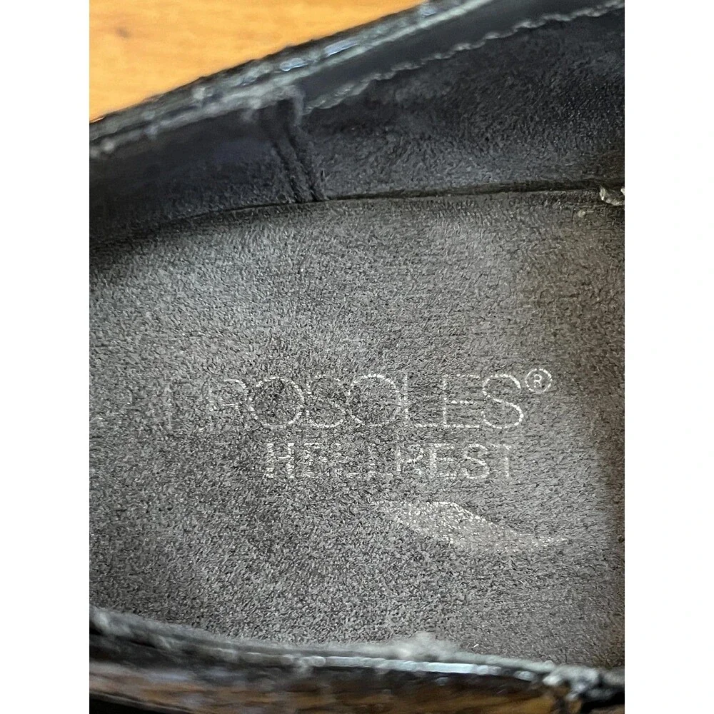 Aerosoles Boots Womens Size 9 Black Snake Day Strole Ankle Block Heel Booties